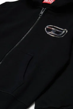 DIESEL Felpa con cappuccio e logo oval D Planet Camou | Bambino Felpe
