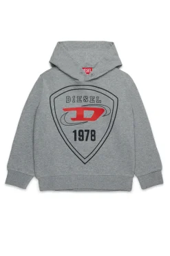 DIESEL Felpa con cappuccio e stampa logo scudetto | Bambino Felpe