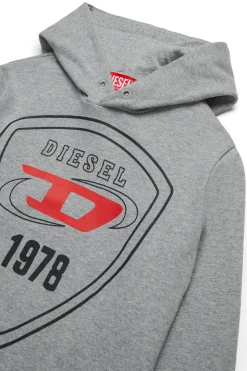 DIESEL Felpa con cappuccio e stampa logo scudetto | Bambino Felpe