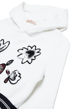 MARNI Felpa con fiorellini in paillettes | Felpe