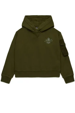 DSQUARED2 Felpa con Maple Leaf | Bambino Felpe | Activewear