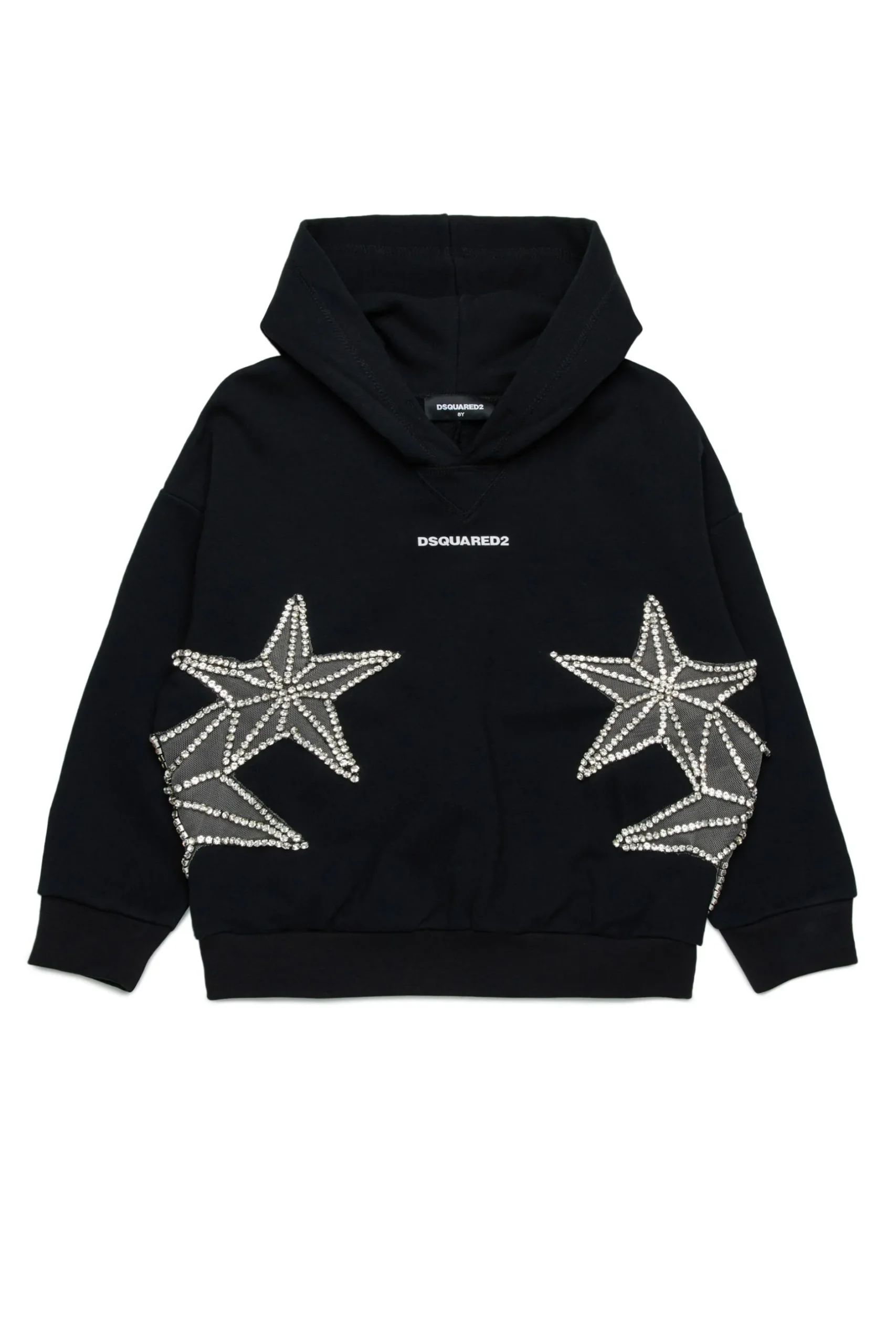 DSQUARED2 Felpa con stelle in mesh e cristalli | Felpe