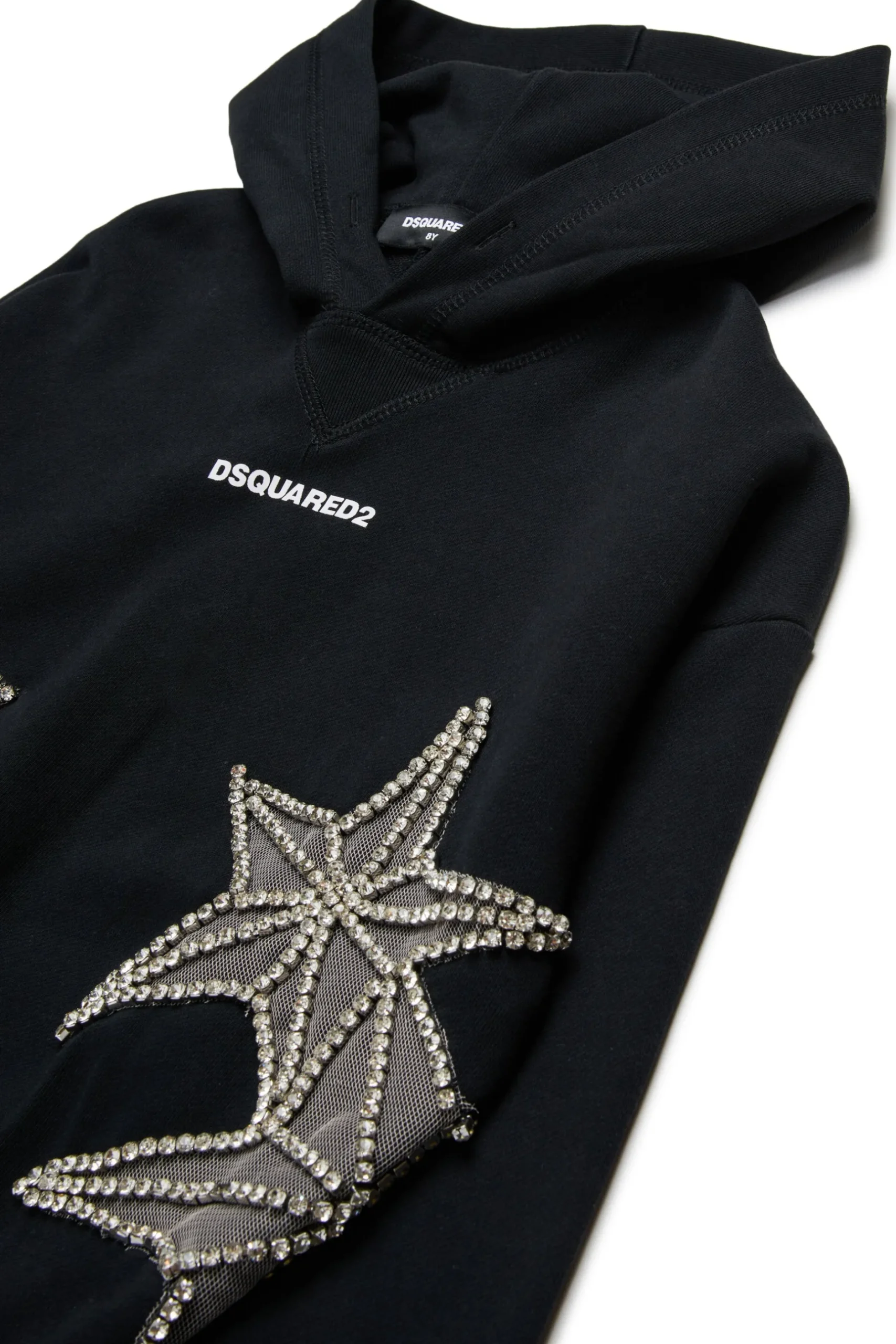 DSQUARED2 Felpa con stelle in mesh e cristalli | Felpe