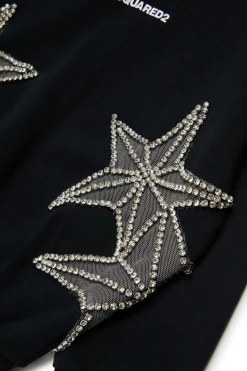 DSQUARED2 Felpa con stelle in mesh e cristalli | Felpe