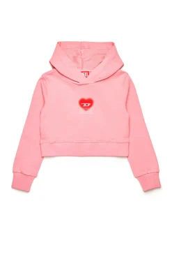 DIESEL Felpa cropped con grafica cuore | Felpe