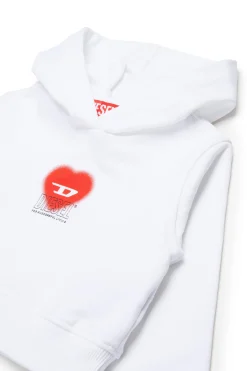 DIESEL Felpa cropped con grafica cuore | Felpe