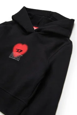 DIESEL Felpa cropped con grafica cuore | Felpe