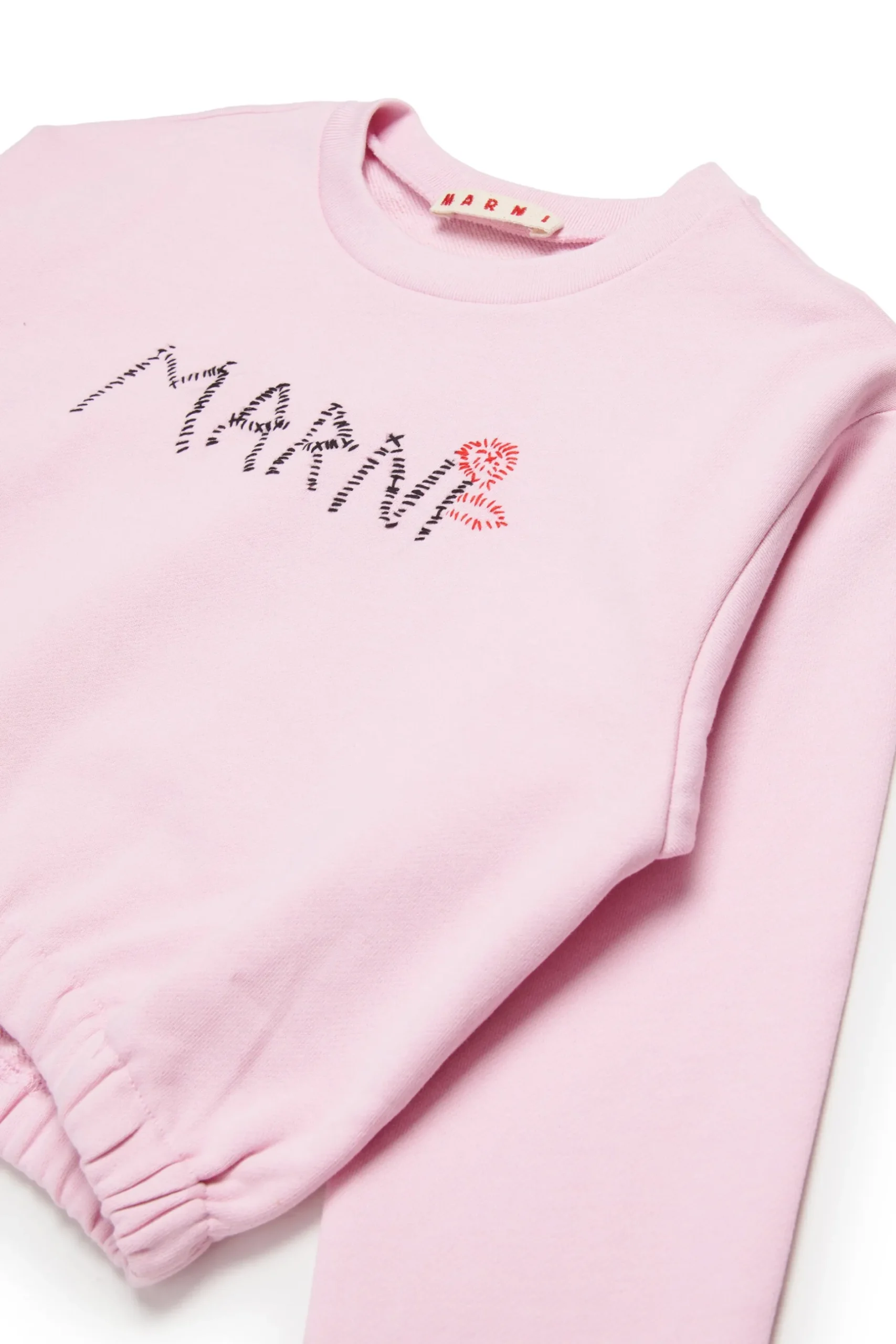 MARNI Felpa cropped girocollo con logo Flower | Felpe