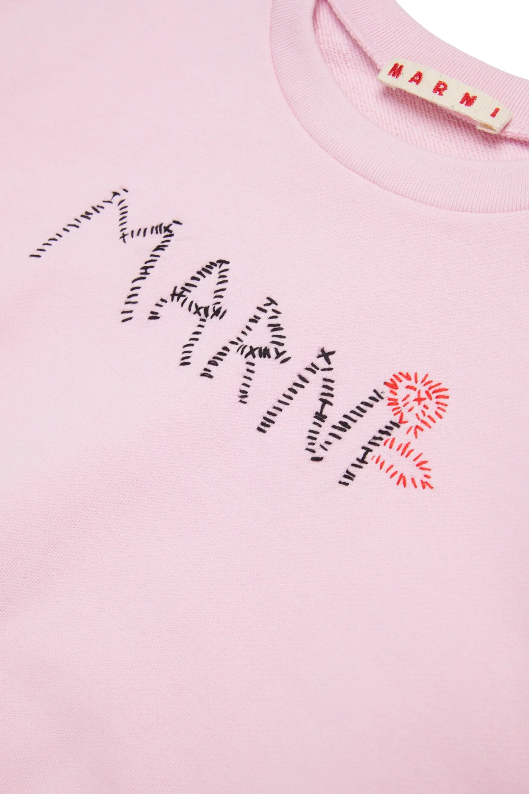 MARNI Felpa cropped girocollo con logo Flower | Felpe