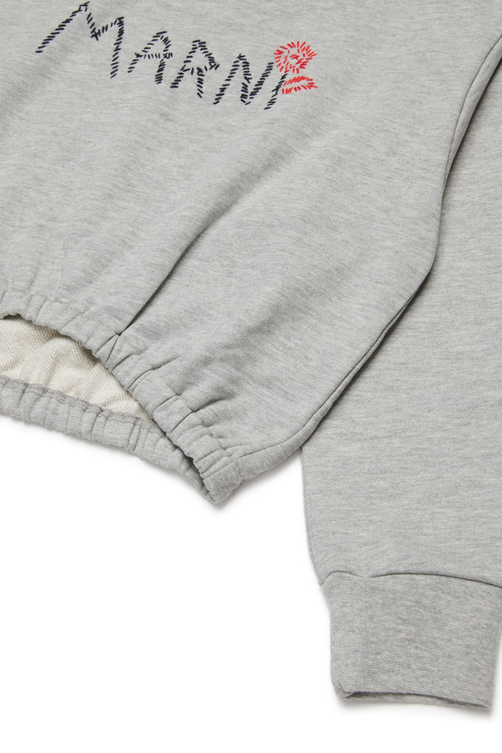 MARNI Felpa cropped girocollo con logo Flower | Felpe