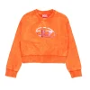 DIESEL Felpa cropped marmorizzata con logo Oval D | Bambino Felpe | Oval D By Diesel