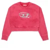 DIESEL Felpa cropped marmorizzata con logo Oval D | Bambino Felpe | Oval D By Diesel