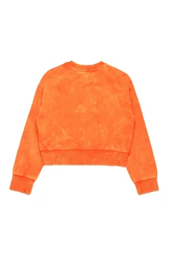 DIESEL Felpa cropped marmorizzata con logo Oval D | Bambino Felpe | Oval D By Diesel