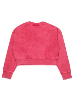 DIESEL Felpa cropped marmorizzata con logo Oval D | Bambino Felpe | Oval D By Diesel