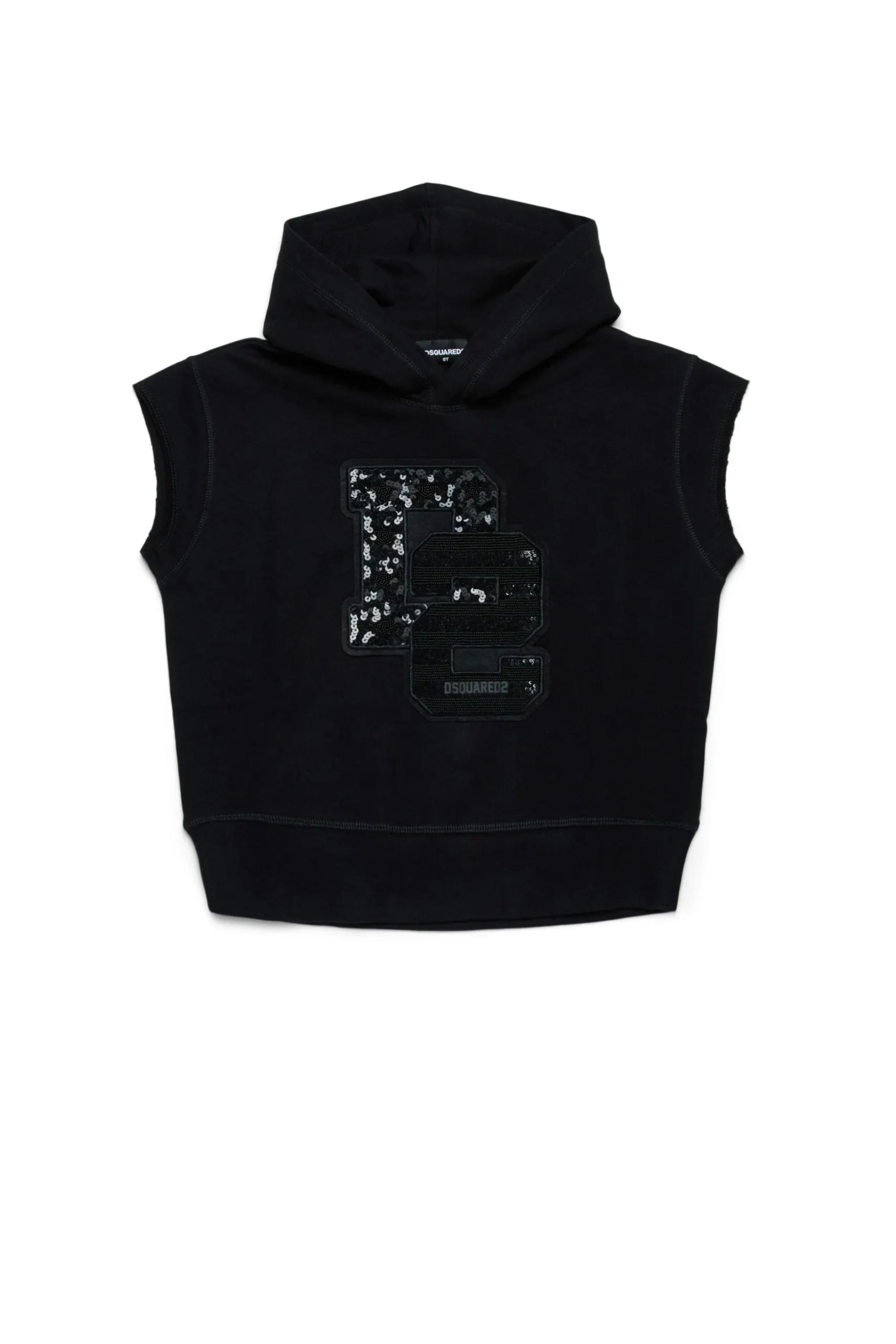 DSQUARED2 Felpa evening smanicata con logo glitterato | Bambino Felpe | Logomania
