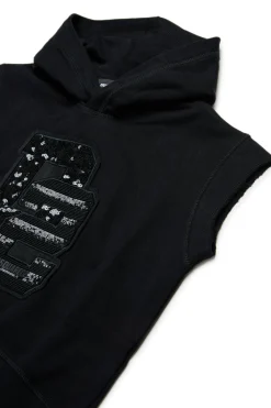 DSQUARED2 Felpa evening smanicata con logo glitterato | Bambino Felpe | Logomania