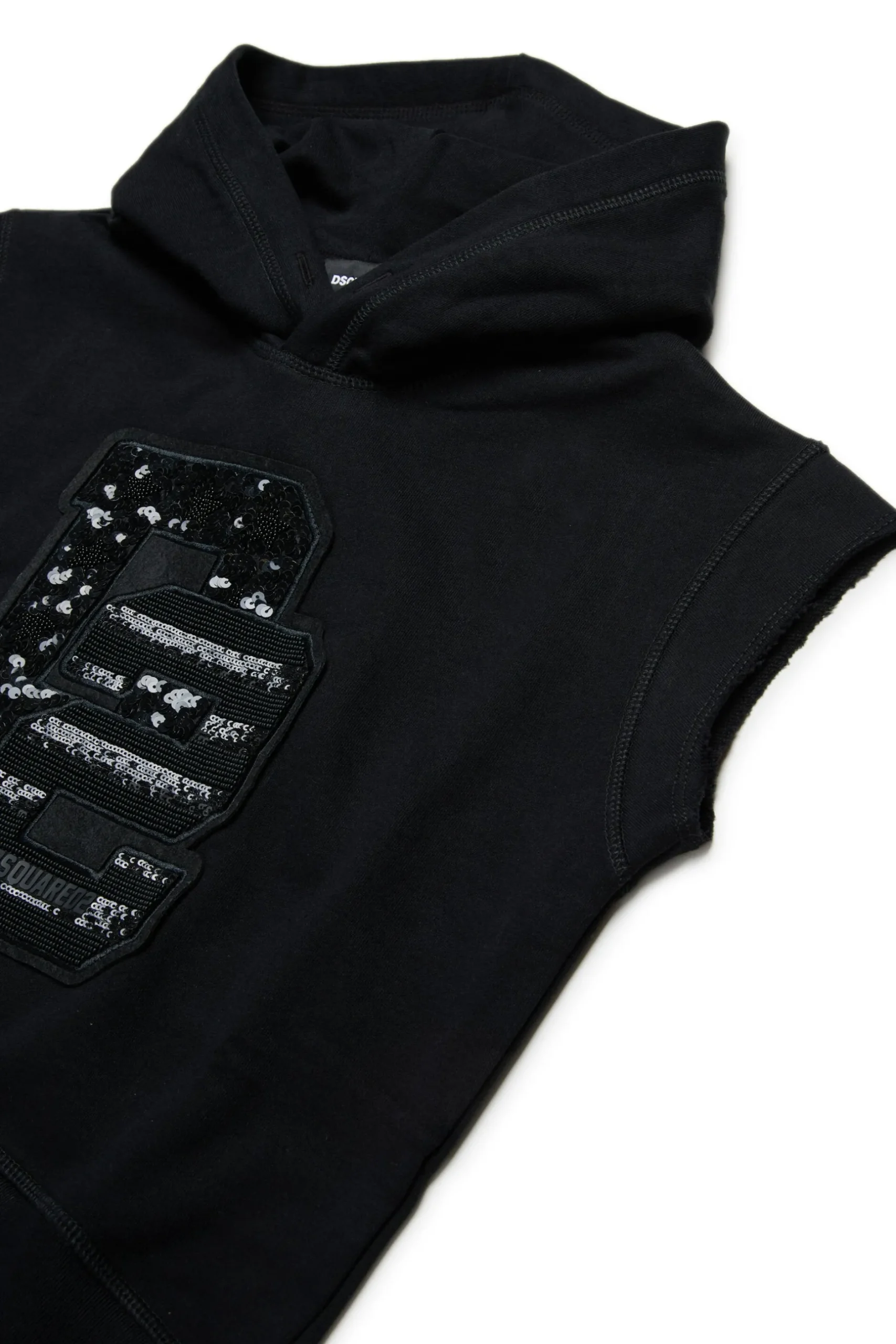 DSQUARED2 Felpa evening smanicata con logo glitterato | Bambino Felpe | Logomania