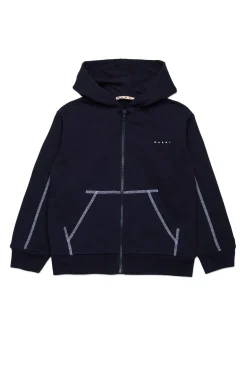 MARNI Felpa full zip con cuciture a contrasto | Bambino Felpe | Activewear