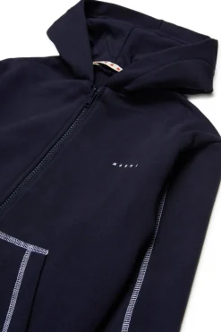 MARNI Felpa full zip con cuciture a contrasto | Bambino Felpe | Activewear