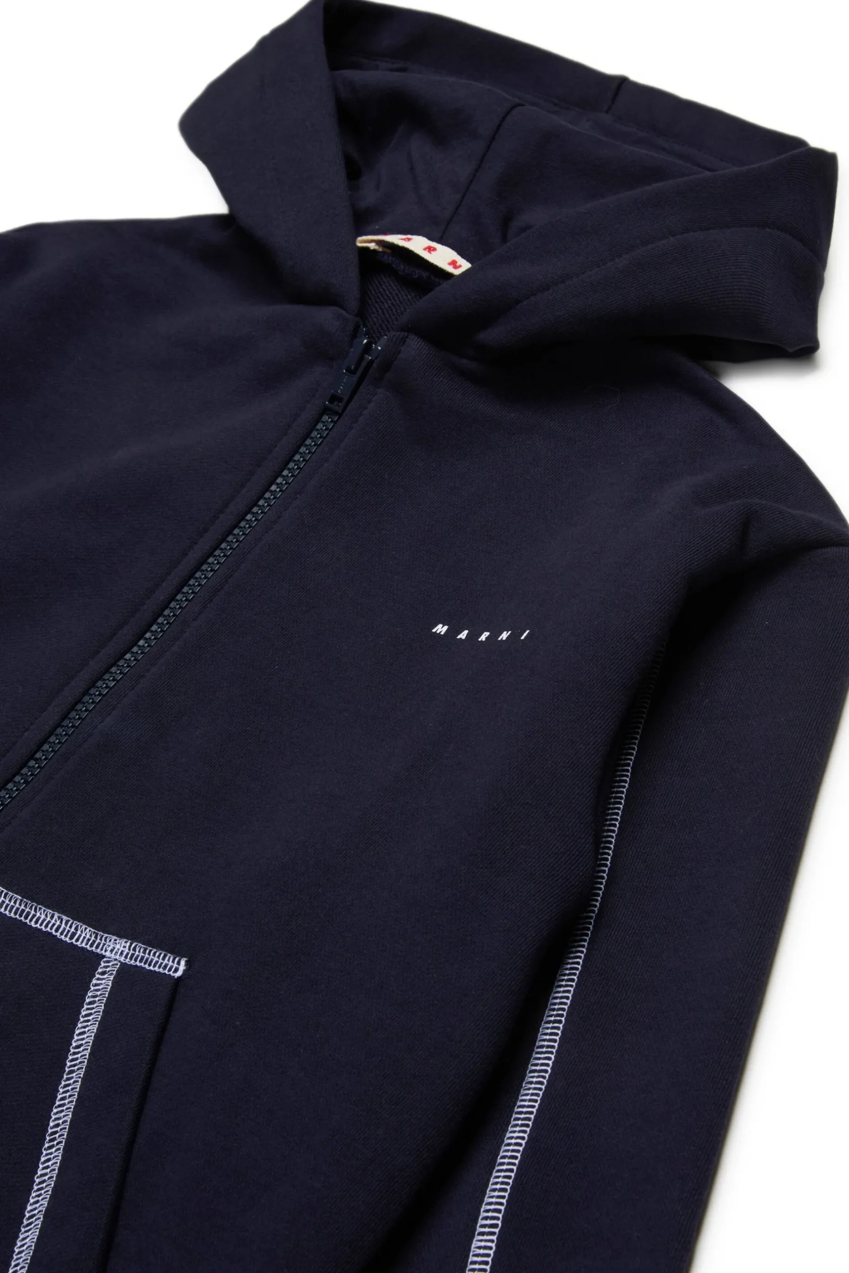 MARNI Felpa full zip con cuciture a contrasto | Bambino Felpe | Activewear