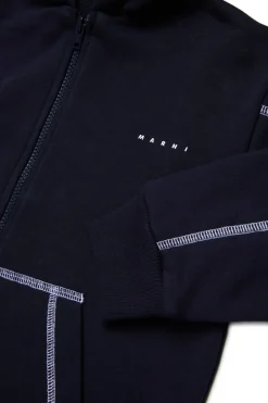 MARNI Felpa full zip con cuciture a contrasto | Bambino Felpe | Activewear