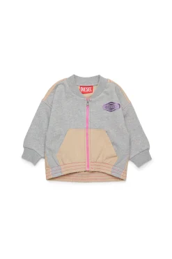 DIESEL Felpa full zip con inserti colorblock | Bambino Felpe | Oval D By Diesel