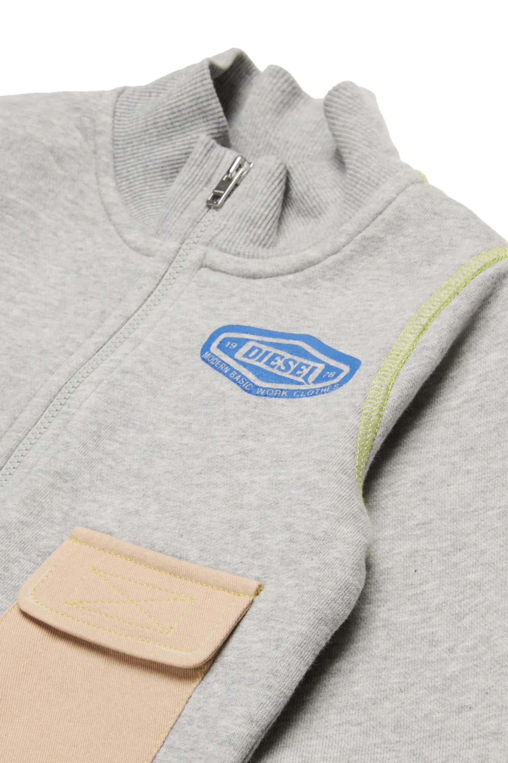 DIESEL Felpa full zip con inserti colorblock | Bambino Felpe | Oval D By Diesel