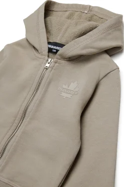 DSQUARED2 Felpa full zip con Maple Leaf | Bambino Felpe | Activewear