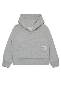 N°21 Felpa full zip con Palma in paillettes | Felpe