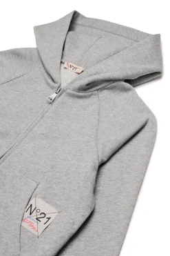 N°21 Felpa full zip con Palma in paillettes | Felpe