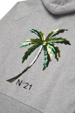 N°21 Felpa full zip con Palma in paillettes | Felpe