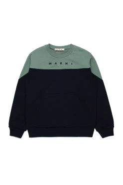 MARNI Felpa girocollo colorblock con logo | Bambino Felpe | Felpe