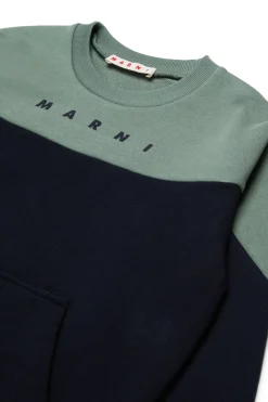 MARNI Felpa girocollo colorblock con logo | Bambino Felpe | Felpe