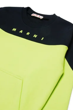 MARNI Felpa girocollo colorblock con logo | Bambino Felpe | Felpe