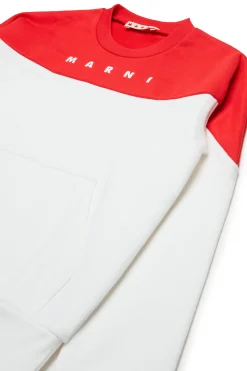 MARNI Felpa girocollo colorblock con logo | Bambino Felpe | Felpe