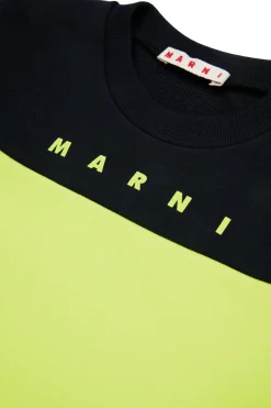 MARNI Felpa girocollo colorblock con logo | Bambino Felpe | Felpe