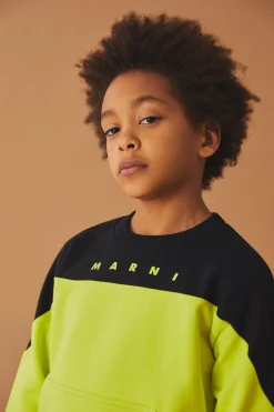 MARNI Felpa girocollo colorblock con logo | Bambino Felpe | Felpe