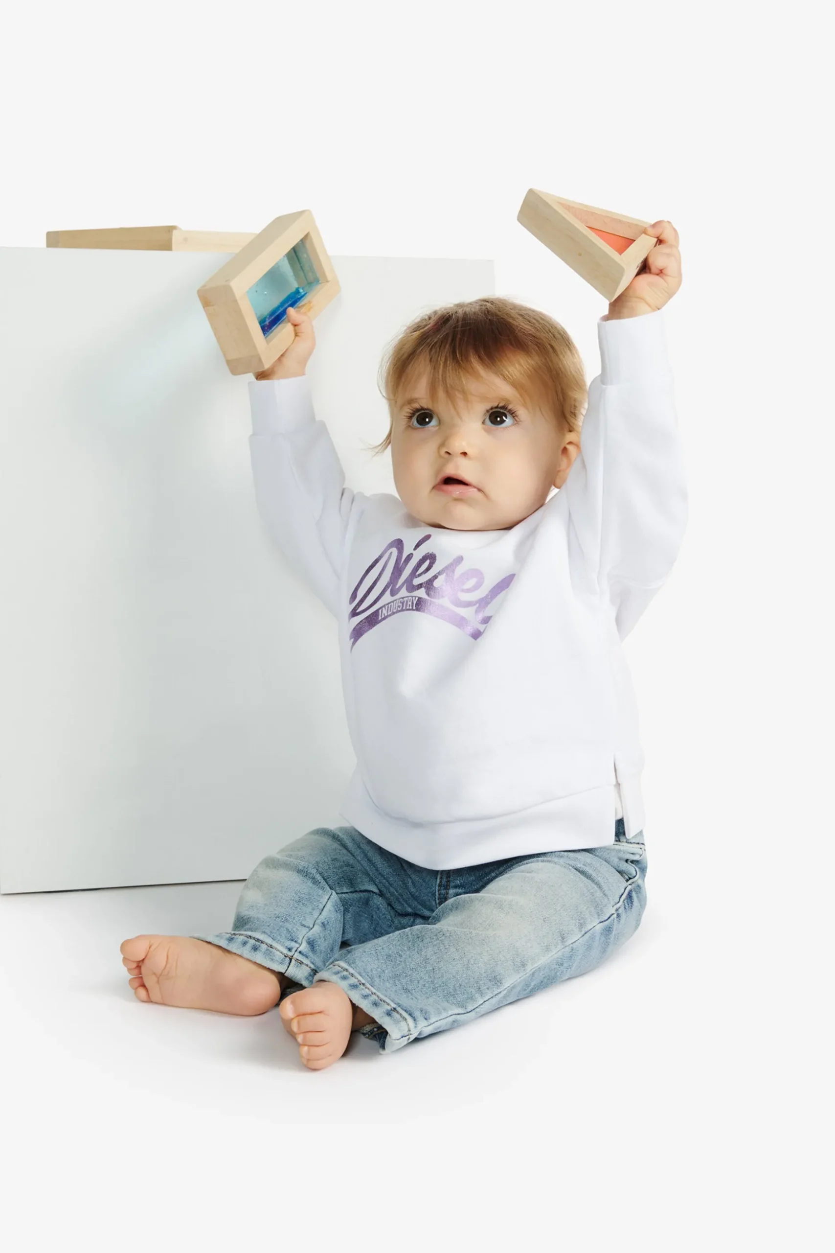 DIESEL Felpa girocollo con grafica mylar | Bambino Felpe | Activewear