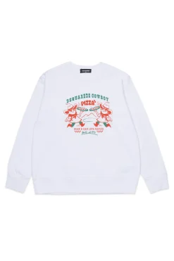 DSQUARED2 Felpa girocollo con grafica Cowboy Pizza | Bambino Felpe | Felpe
