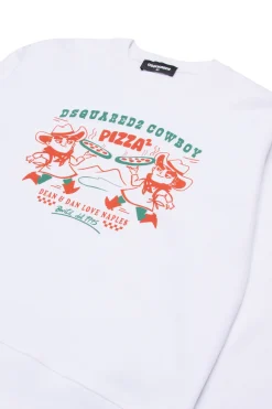 DSQUARED2 Felpa girocollo con grafica Cowboy Pizza | Bambino Felpe | Felpe