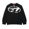 DIESEL Felpa girocollo con logo Oval D effetto used | Bambino Oval D By Diesel | Oval D By Diesel