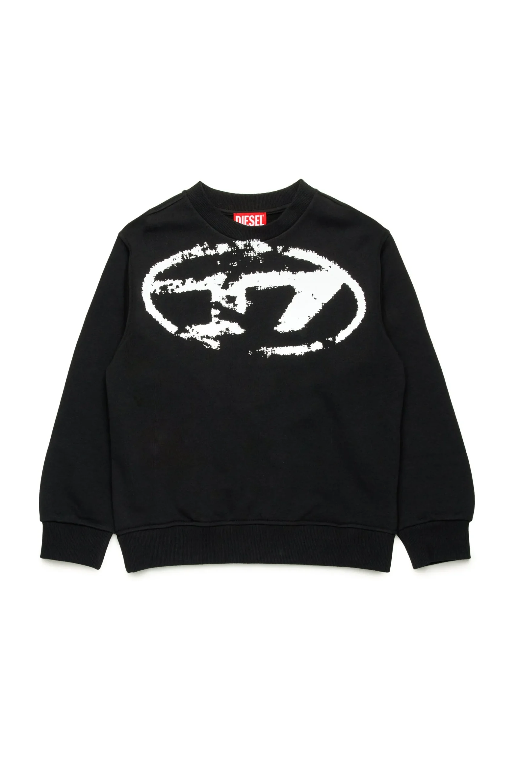 DIESEL Felpa girocollo con logo Oval D effetto used | Bambino Oval D By Diesel | Oval D By Diesel