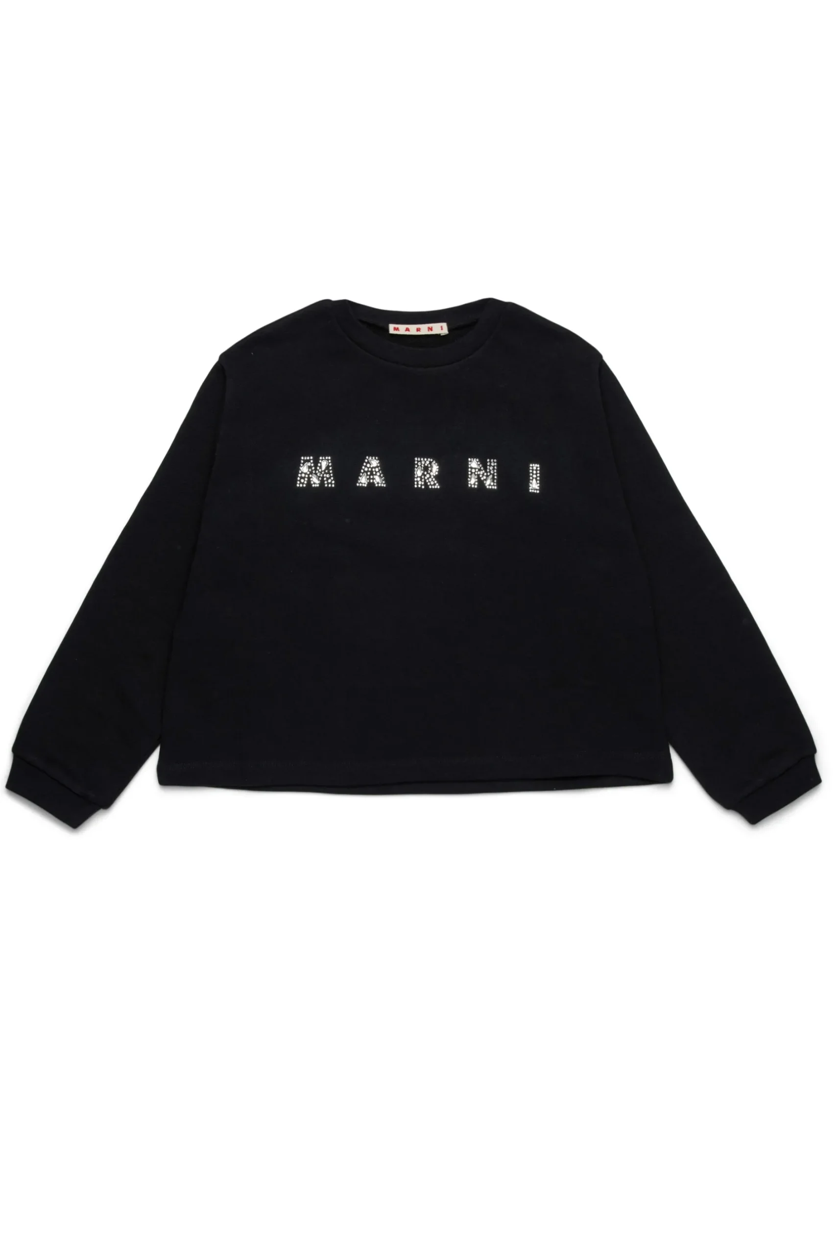 MARNI Felpa girocollo con logo in rhinestones | Bambino Felpe | Logomania