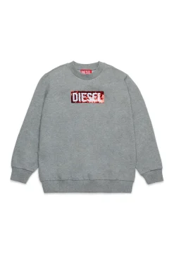 DIESEL Felpa girocollo con logo paillettes | Felpe