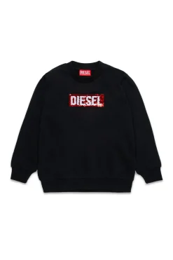 DIESEL Felpa girocollo con logo paillettes | Felpe