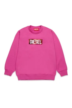 DIESEL Felpa girocollo con logo paillettes | Felpe