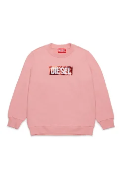 DIESEL Felpa girocollo con logo paillettes | Felpe