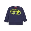 DIESEL Felpa girocollo con logo Oval D effetto used | Bambino Felpe | Oval D By Diesel