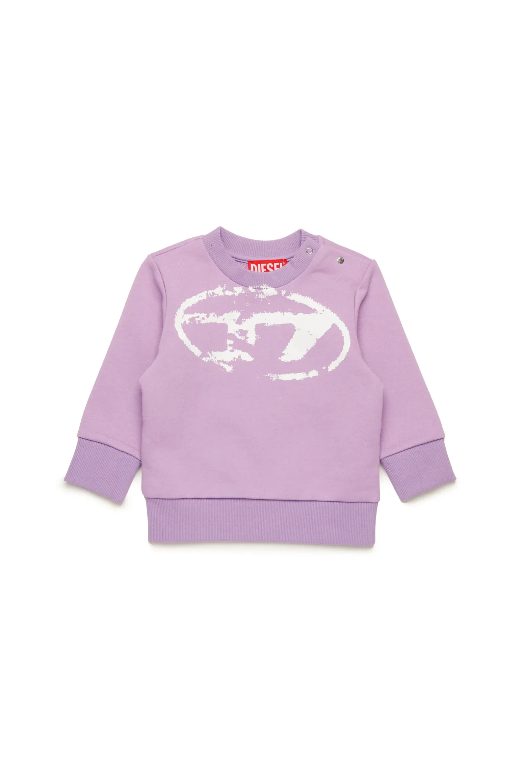 DIESEL Felpa girocollo con logo Oval D effetto used | Bambino Felpe | Oval D By Diesel