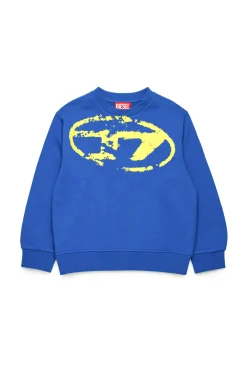 DIESEL Felpa girocollo con logo Oval D effetto used | Bambino Logomania | Logomania
